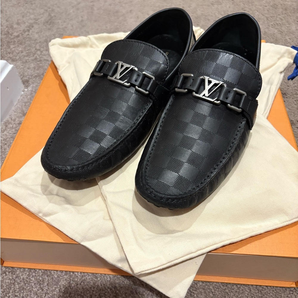 Louis Vuitton Checkered Black Men's Slip-Ons